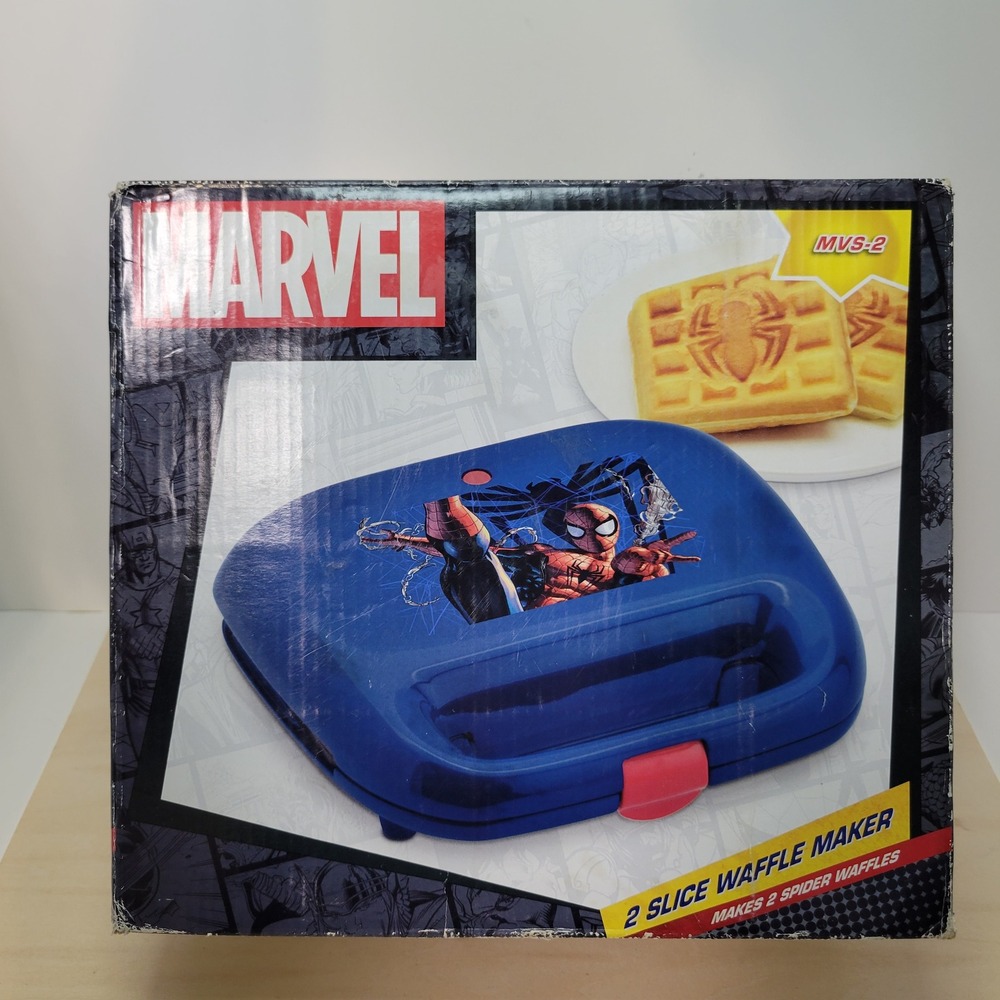 Marvel‎ Spider-Man 2 Slice Waffle Maker Iron MVS-2 Spider Waffles NIB